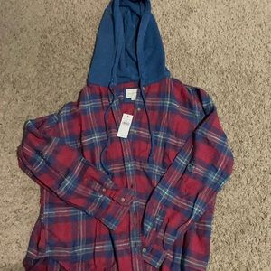 american eagle hooded flannel